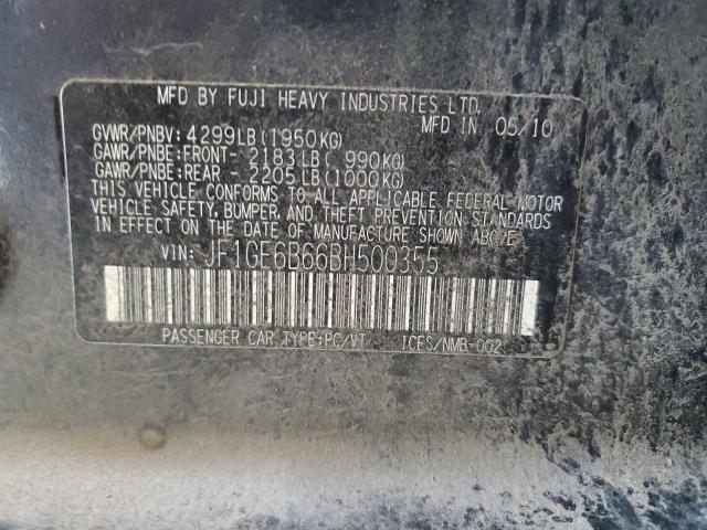 2011 SUBARU IMPREZA 2. - JF1GE6B66BH500355