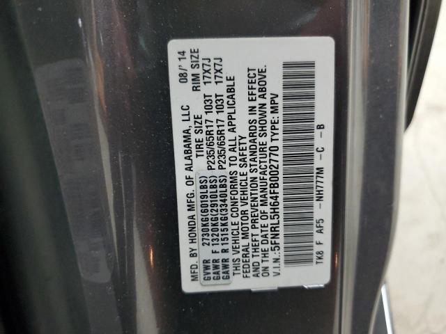 2015 HONDA ODYSSEY EXL 5FNRL5H64FB002770