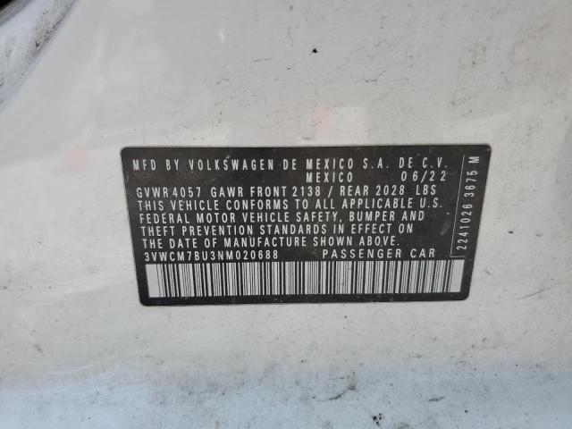 2022 VOLKSWAGEN JETTA S 3VWCM7BU3NM020688