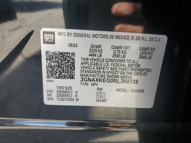 2024 CHEVROLET EQUINOX LT 3GNAXKEG0RL359728