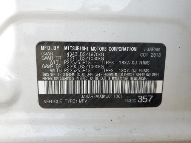 2019 MITSUBISHI OUTLANDER JA4AR3AU3KU011061