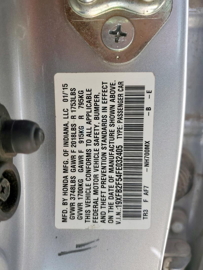 2015 HONDA CIVIC LX 19XFB2F54FE032405