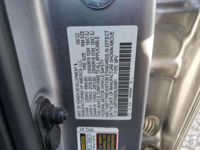 2022 HONDA CR-V EXL 5J6RT6H82NL054881