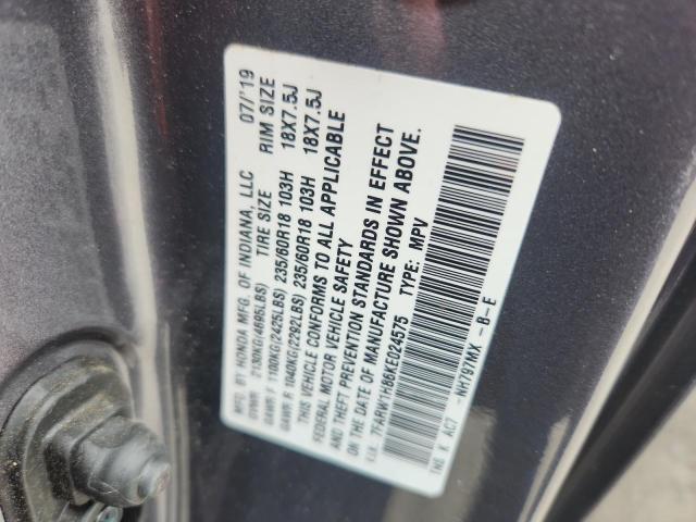 2019 HONDA CR-V EXL 7FARW1H86KE024575
