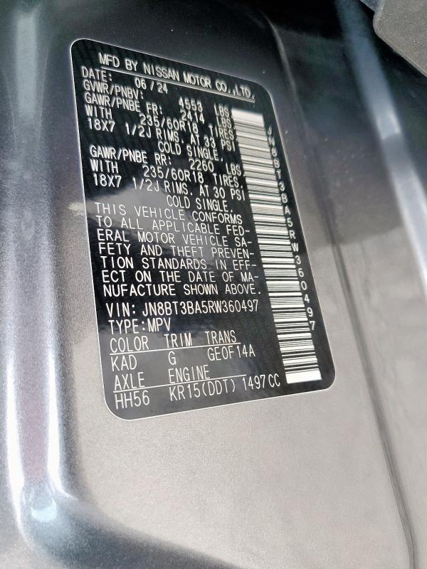 2024 NISSAN ROGUE SV - JN8BT3BA5RW360497