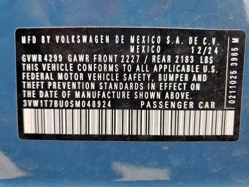 2025 VOLKSWAGEN JETTA GLI 3VW1T7BU0SM048924