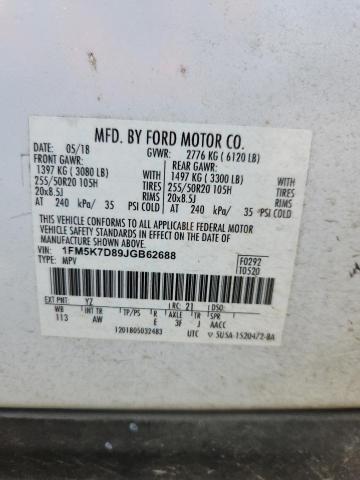 2018 FORD EXPLORER X 1FM5K7D89JGB62688