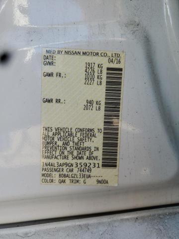 2016 NISSAN ALTIMA 2.5 - 1N4AL3AP9GN359231