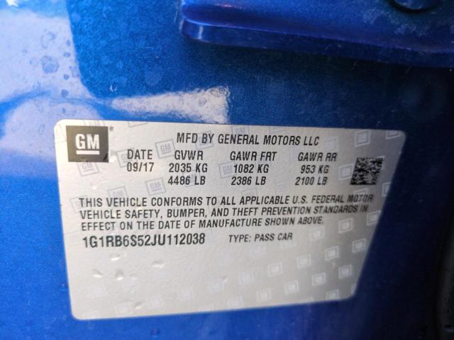 2018 CHEVROLET VOLT PREMI 1G1RB6S52JU112038