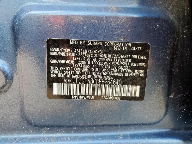 2017 SUBARU CROSSTREK - JF2GPABC8HH264640