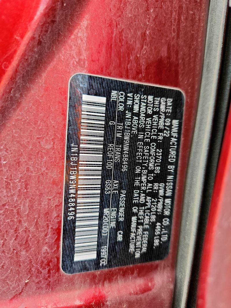 2022 NISSAN ROGUE SPOR JN1BJ1BW9NW488496