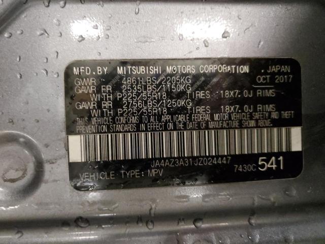 2018 MITSUBISHI OUTLANDER JA4AZ3A31JZ024447