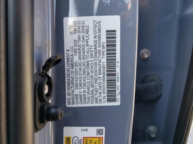 2022 HONDA PASSPORT E 5FNYF7H56NB004511