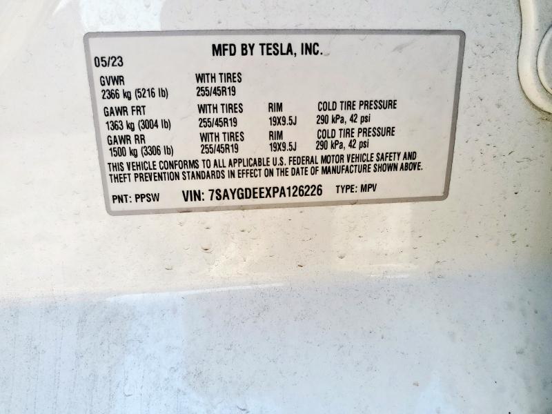 2023 TESLA MODEL Y 7SAYGDEEXPA126226
