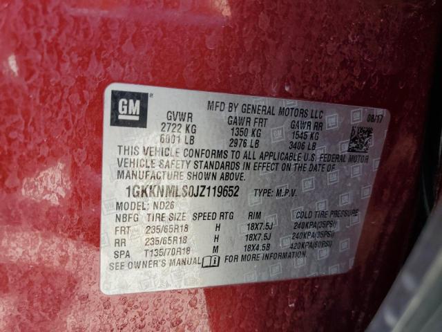 2018 GMC ACADIA SLT 1GKKNMLS0JZ119652