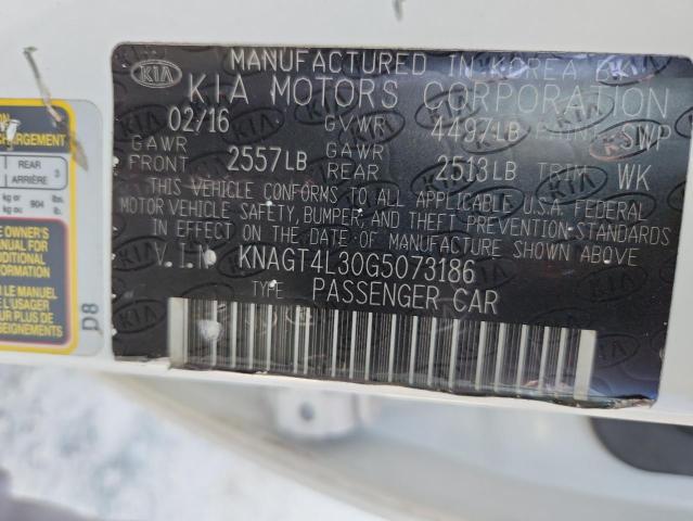 2016 KIA OPTIMA LX KNAGT4L30G5073186