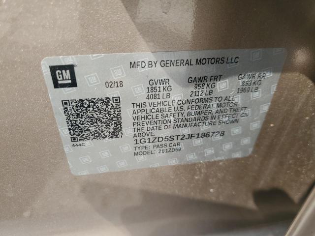 2018 CHEVROLET MALIBU LT 1G1ZD5ST2JF186728