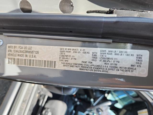2021 JEEP WRANGLER S 1C4HJXAG3MW687126