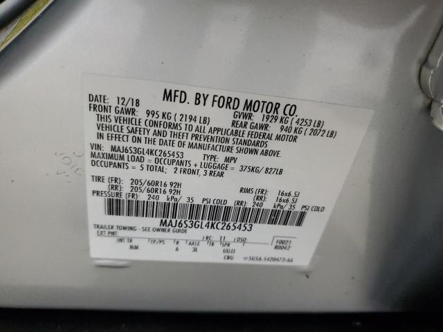 2019 FORD ECOSPORT SE MAJ6S3GL4KC265453