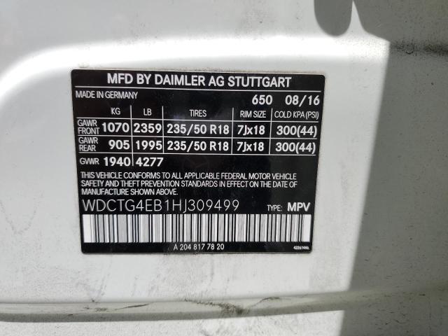 2017 MERCEDES-BENZ GLA 250 WDCTG4EB1HJ309499