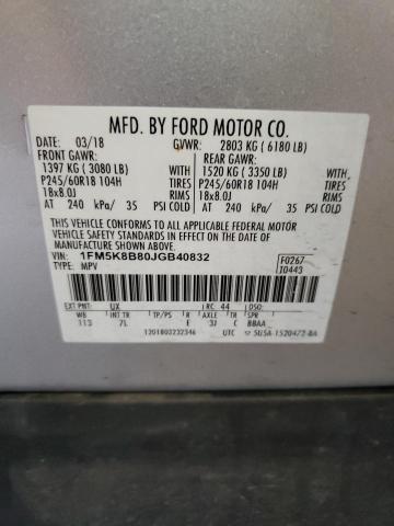 2018 FORD EXPLORER - 1FM5K8B80JGB40832