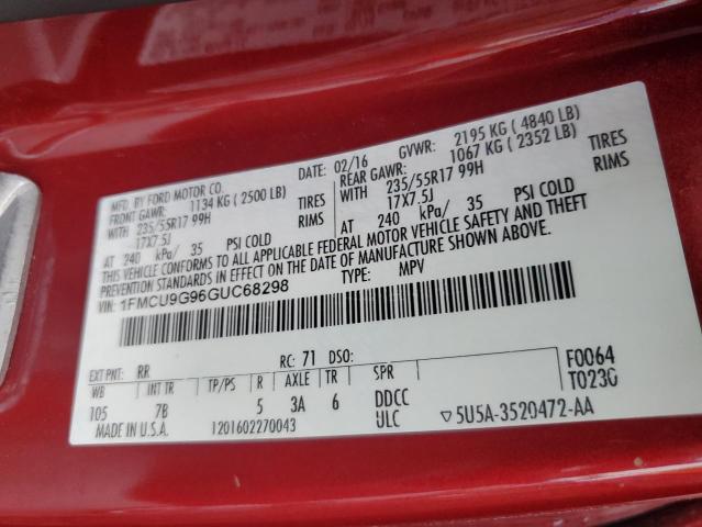 2016 FORD ESCAPE SE #3202277123