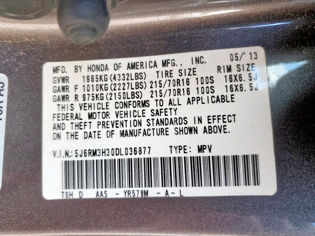 2013 HONDA CR-V LX - 5J6RM3H30DL036877