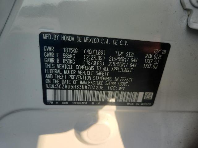 2019 HONDA HR-V LX 3CZRU5H33KM703206