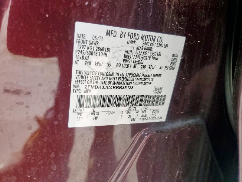 2011 FORD EDGE SEL - 2FMDK3JC4BBB35128