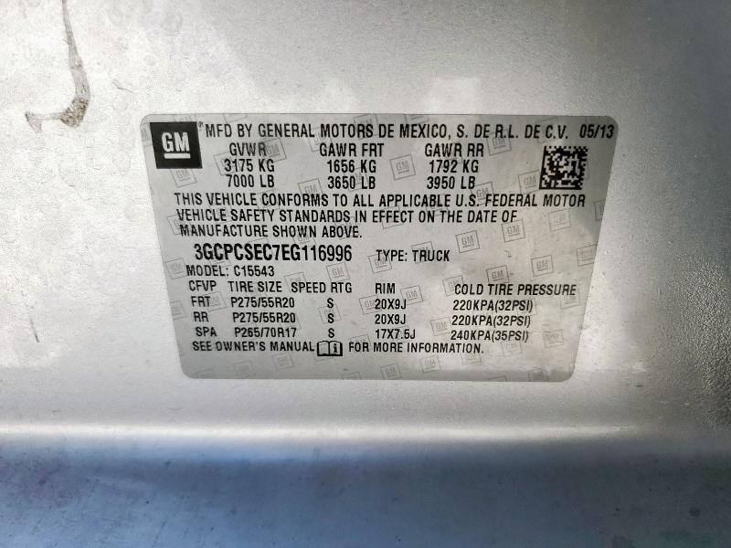 2014 CHEVROLET SILVERADO - 3GCPCSEC7EG116996