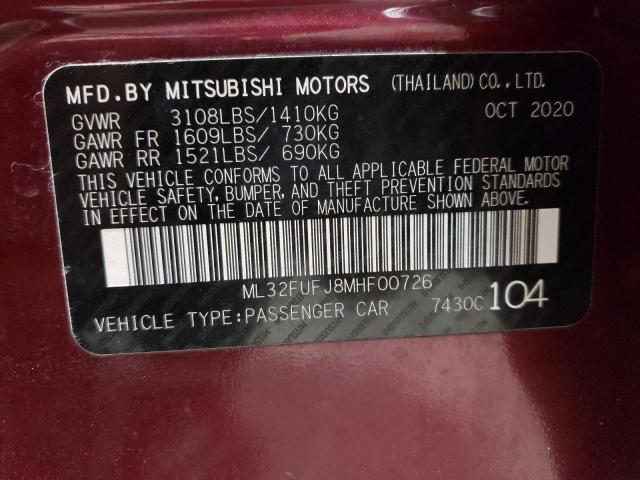 2021 MITSUBISHI MIRAGE G4 ML32FUFJ8MHF00726