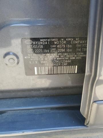 2019 HYUNDAI IONIQ SEL KMHC75LC5KU120444