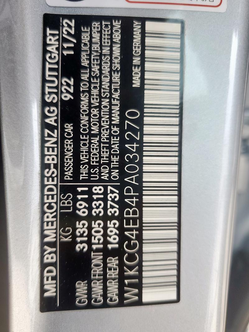 2023 MERCEDES-BENZ EQS SEDAN W1KCG4EB4PA034270