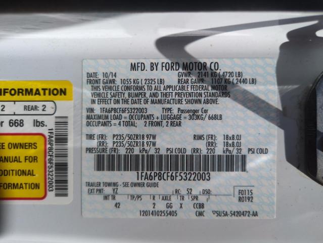 2015 FORD MUSTANG GT 1FA6P8CF6F5322003