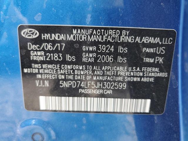 2018 HYUNDAI ELANTRA SE - 5NPD74LF5JH302599