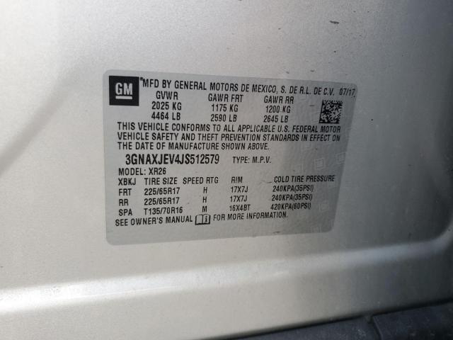 2018 CHEVROLET EQUINOX LT - 3GNAXJEV4JS512579
