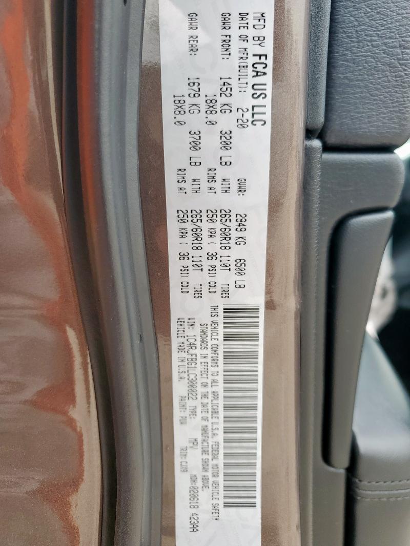 2020 JEEP GRAND CHER - 1C4RJFBG1LC300022