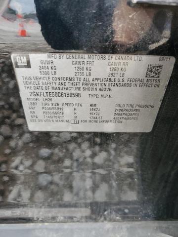 2012 GMC TERRAIN SL - 2GKFLTE50C6150598
