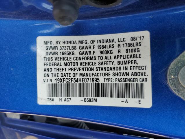 2017 HONDA CIVIC LX 19XFC2F54HE071995
