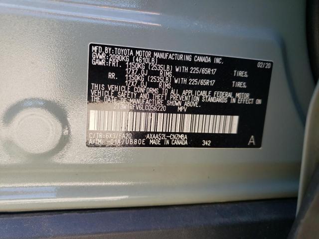 2020 TOYOTA RAV4 XLE 2T3W1RFV6LC056220