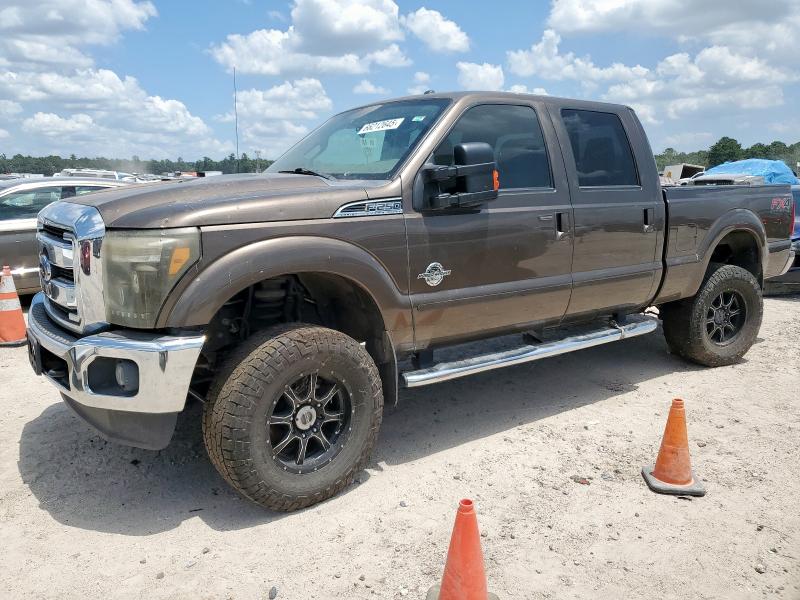 FORD F250 SUPER 2015 brown crew pic diesel 1FT7W2BT0FED66942 photo #1