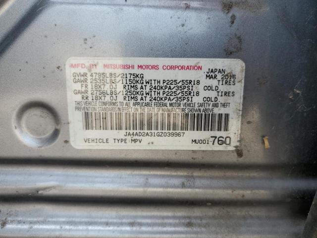 2016 MITSUBISHI OUTLANDER JA4AD2A31GZ039967