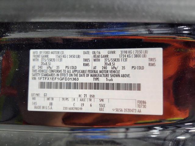 2016 FORD F150 SUPER - 1FTFX1EF1GFD31363