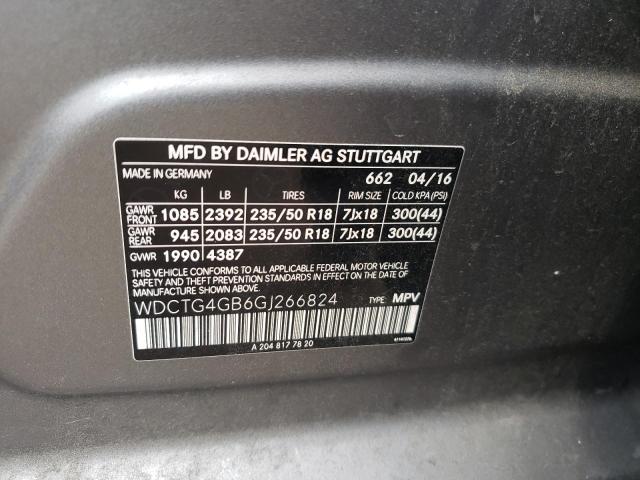 2016 MERCEDES-BENZ GLA 250 4M WDCTG4GB6GJ266824