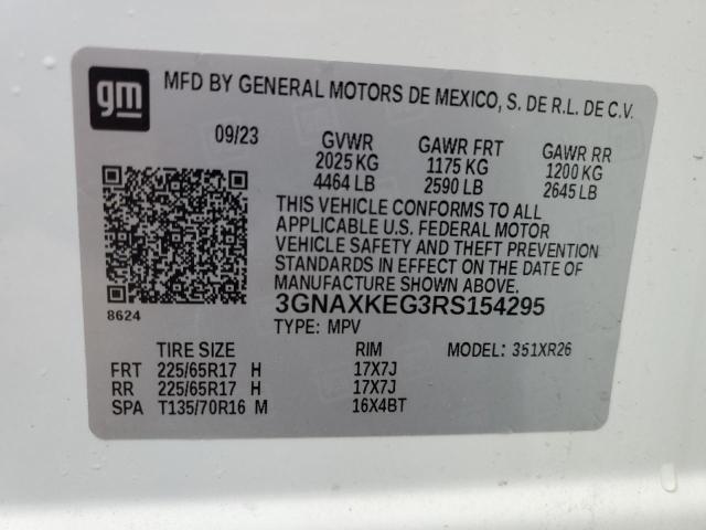 2024 CHEVROLET EQUINOX LT 3GNAXKEG3RS154295