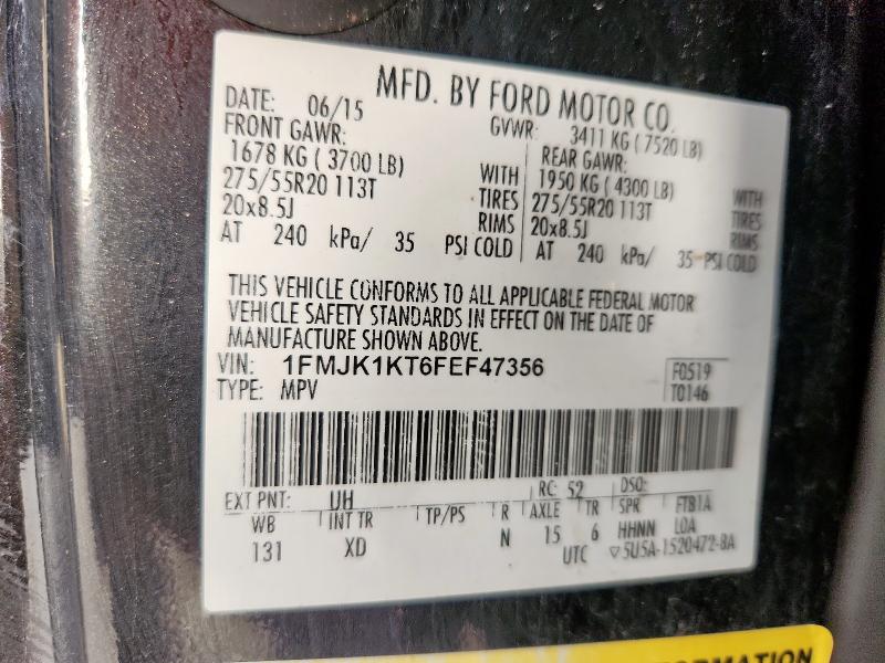 2015 FORD EXPEDITION 1FMJK1KT6FEF47356