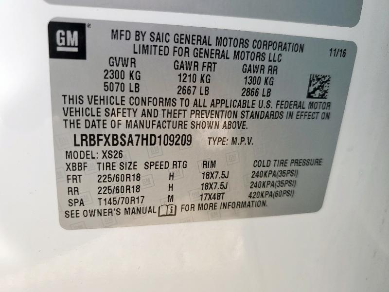 2017 BUICK ENVISION E LRBFXBSA7HD109209