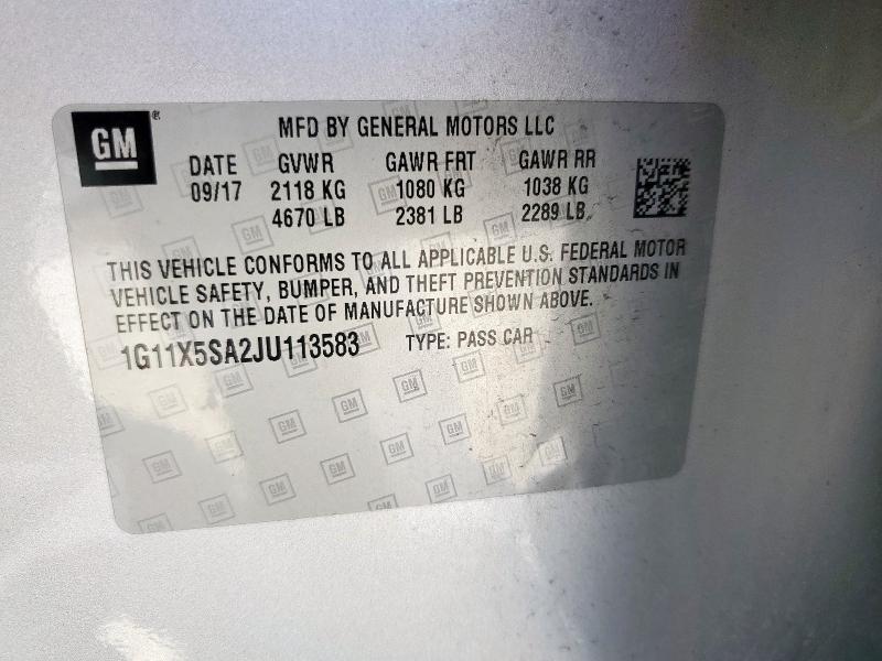 2018 CHEVROLET IMPALA LS - 1G11X5SA2JU113583