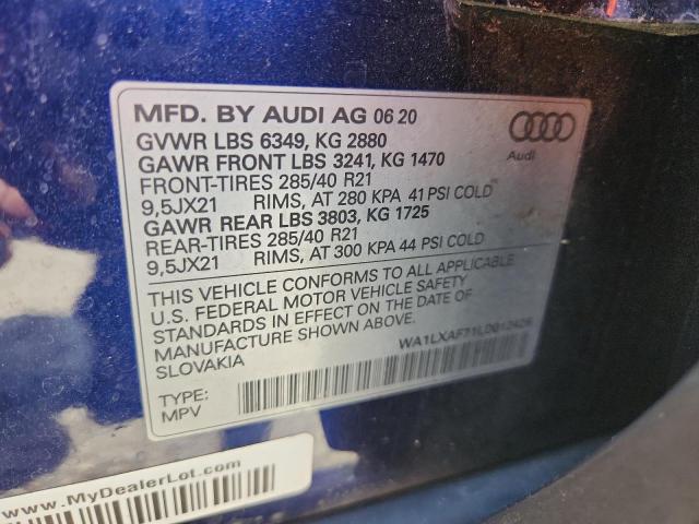 2020 AUDI Q7 PREMIUM WA1LXAF71LD012426
