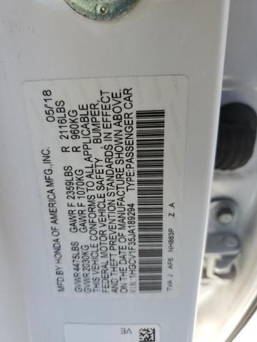 2018 HONDA ACCORD SPO - 1HGCV1F35JA189294